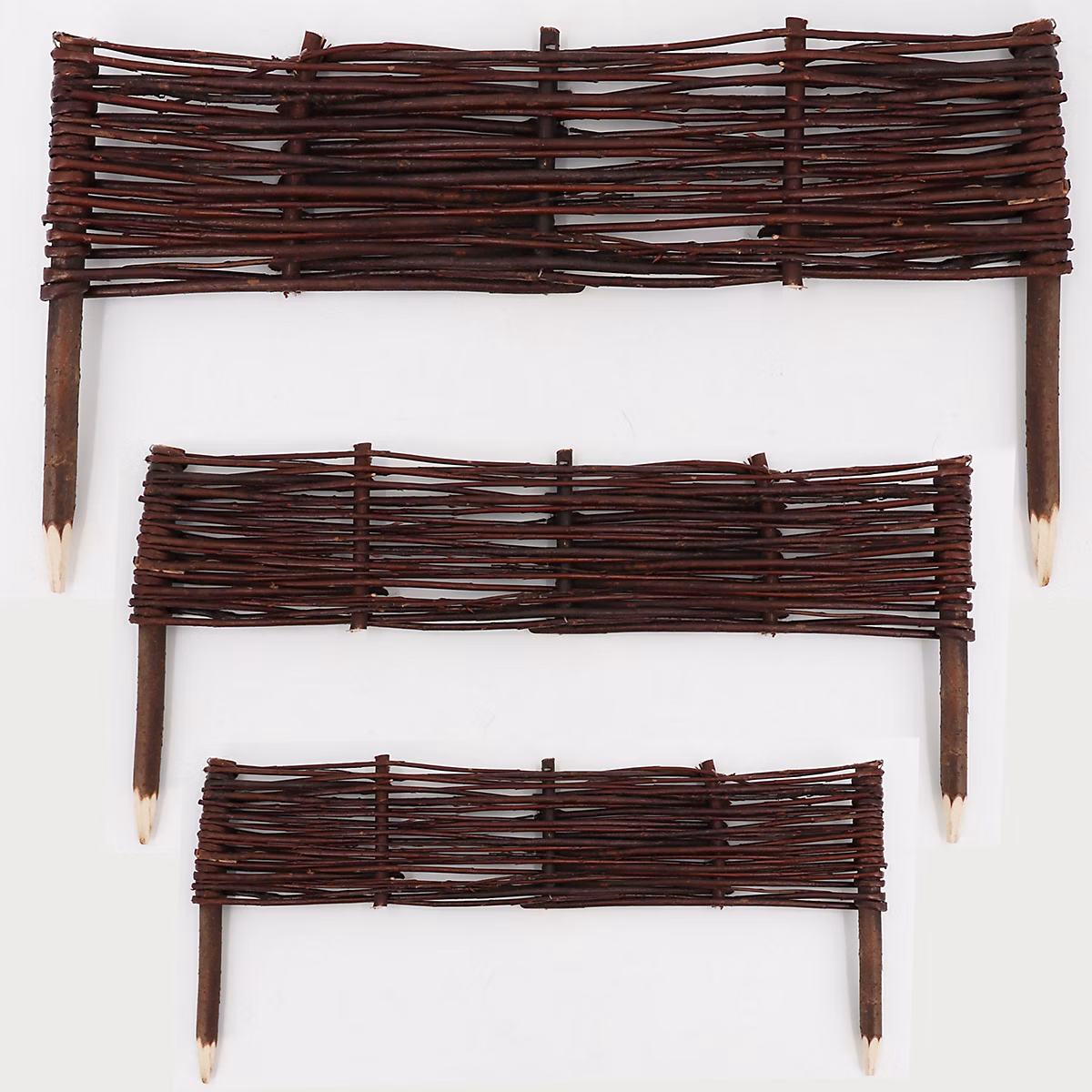 7 bordures de lit en saule 20 × 60cm I bordure de lit / clôture en saule Aquagart