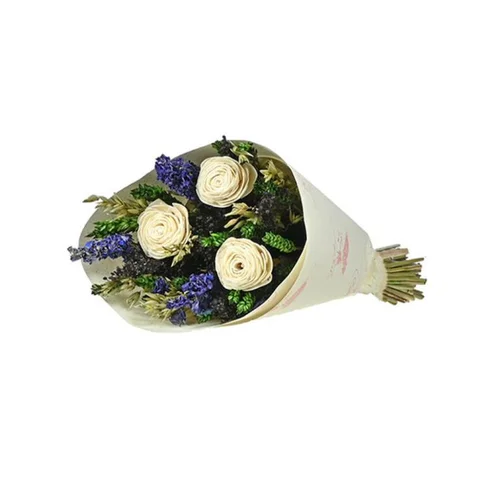 Équipement extérieur：Bouquet de fleurs séchées Sola S coloris vert bleu - H 50 cm
