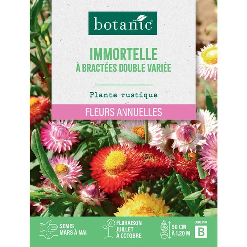 Un choix pratique pour l’extérieur:Graines de fleurs d'Immortelle à bractées double variée botanic®