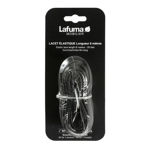 Pour vos espaces:Lacet pour Relax ou lit coloris noir en élastique Lafuma - 8 m