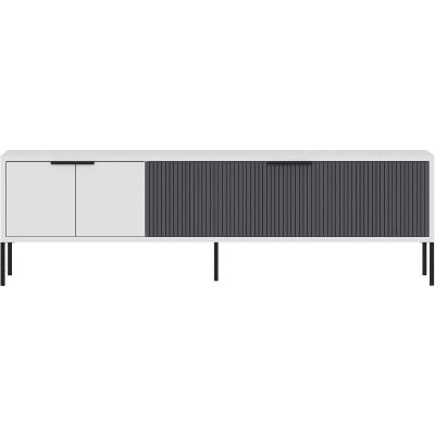 Meuble TV en aggloméré Noah (Blanc et anthracite)
