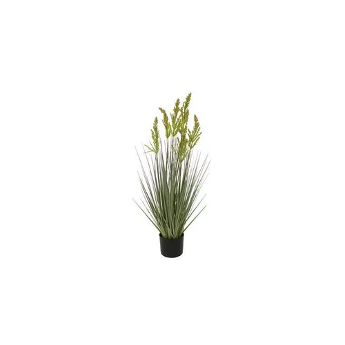 Mon jardin:Graminée artificielle à grains en pot métal 15 cm - 45,5 x 110 cm