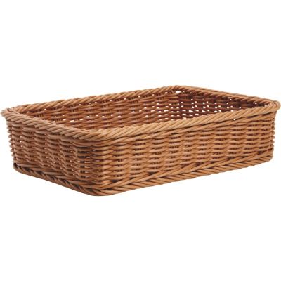 Manne en rotin synthétique marron (L60)