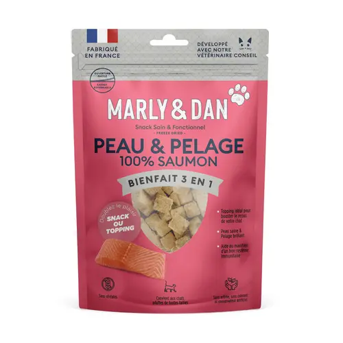 Jardin plaisir:Friandises pour chat Freeze dried peau pelage Marly & Dan - 40g
