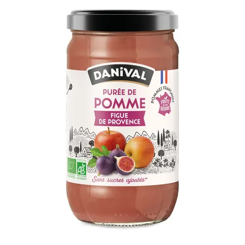 Le choix pour le jardin:Purée de fruits bio pomme figue de Provence Danival - 700 g