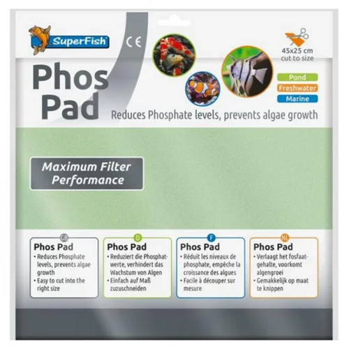 Jardin et pratique:Mousse de filtration anti-phosphates SUPERFISH BASSIN Phos Pad - 45x25 cm