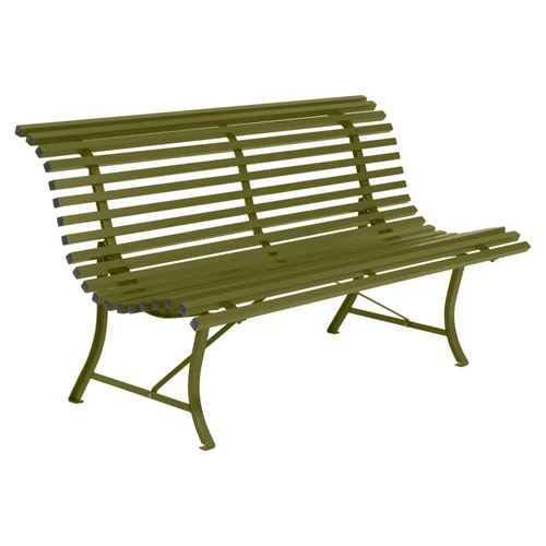 Pour l’extérieur:Banc Louisiane coloris vert en acier Fermob - 150 x 72 cm