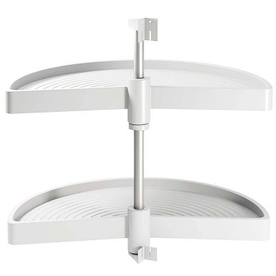 Jeu de plateaux tournants demi-lune blanc Shelvo (Plateaux de 65 cm)