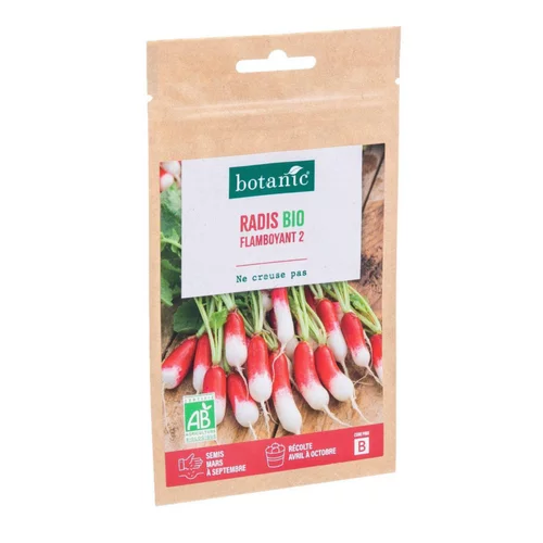 Essentiel pratique：Graines de radis flamboyant 2 bio botanic® - graines à semer