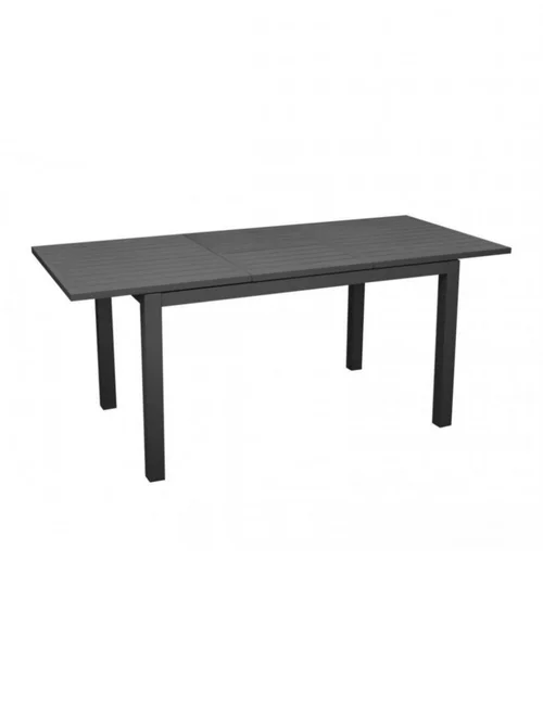 Pour simplifier le jardin:Table de jardin extensible, aluminium graphite, PROLOISIRS GENES - L.110/170 x H.70 cm