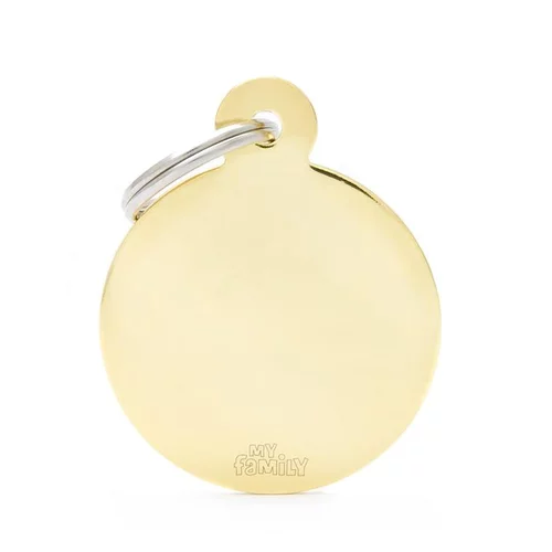 Pour un extérieur bien équipé：Médaille basic grand cercle pour chien en laiton doré