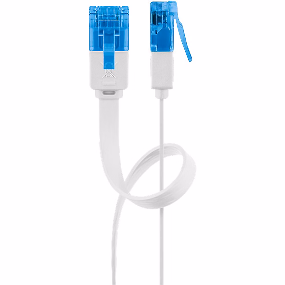 Réseau et téléphonie – Câble RJ45 Cat6a plat blanc 15 m GOOBAY