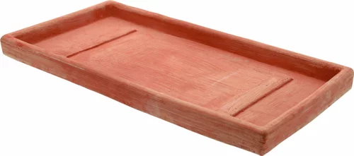 Style pour le jardin:Soucoupe rectangulaire en terre cuite Anticomestiere - 33,6 x 19 cm