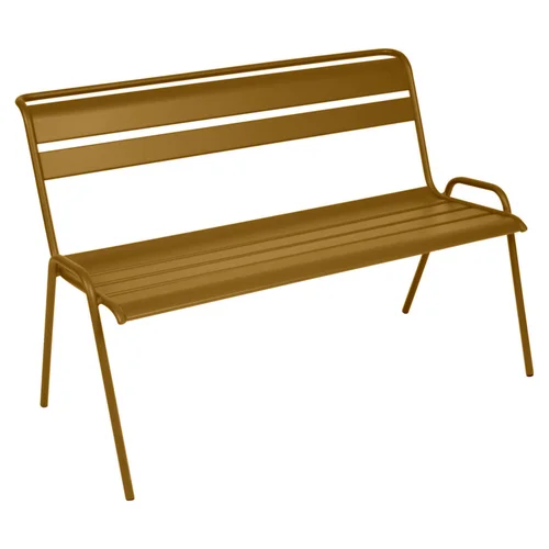 Facile extérieur：Banc Monceau coloris marron en acier Fermob - 116 x 60 cm