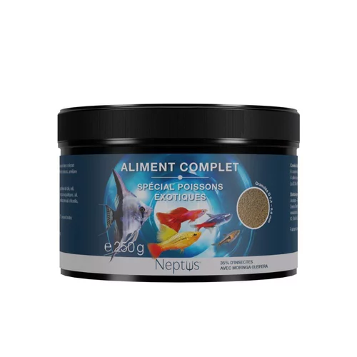 Pour un extérieur à votre image：Aliment complet pour poissons exotiques granulés coloris multicolore Neptus – 500 ml