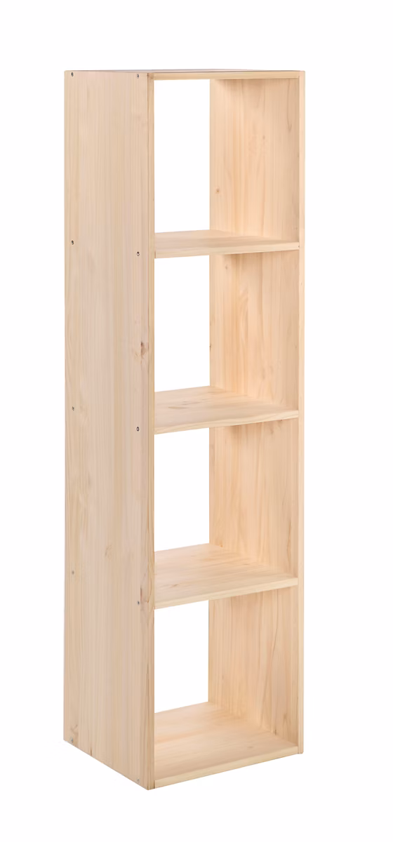 Étagère modulaire Dinamic avec 4 cubes en pin massif 140x36 – 2 × 33cm