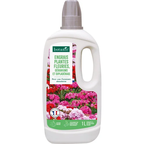 Jardin à découvrir：Engrais géraniums dipladénias et fleurs en bouteille botanic® - 1L
