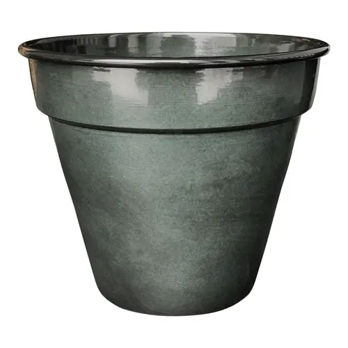 Simple dehors：Pot conique en métal recyclé coloris gris océan vif Upcycle Conique - Ø 20,5 x H 18 cm