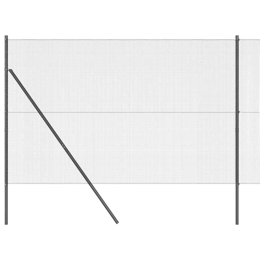 vidaXL Clôture en fils soudés pour fixation au sol 10 x 1,5 m Gris