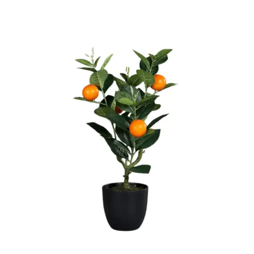 Idéal pour vos extérieurs：Mandarinier artificiel en pot avec mandarine - 43 cm