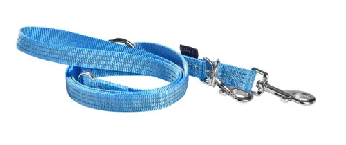 Pour vos extérieurs:Laisse pour chien en nylon tressé coloris bleu 3 positions Bobby Safe - Taille S/M