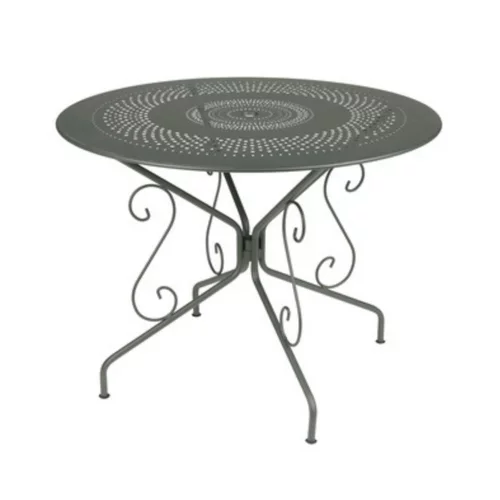Jardin confort plus：Table ronde en acier coloris romarin Montmartre Fermob - Ø 96 x 74 cm