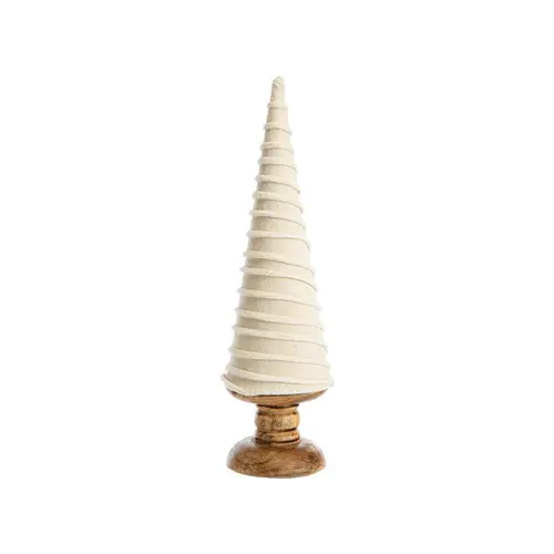Jardin & loisirs：Sapin à poser en bois finition velours beige - Ø 11 x H 39 cm