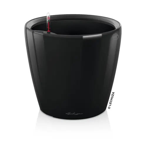 Ambiance jardin:Pot à réserve d'eau Classico coloris noir en plastique - Ø 43,5 x 39,5 cm