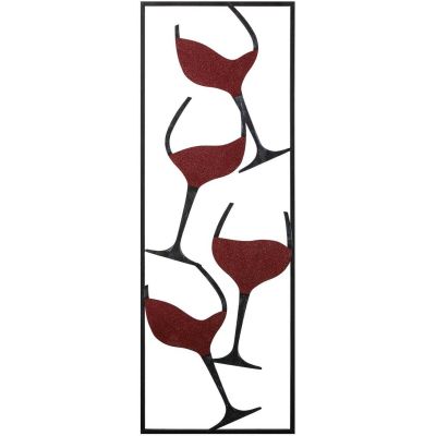 Décoration murale en métal (Verres de vin noir)