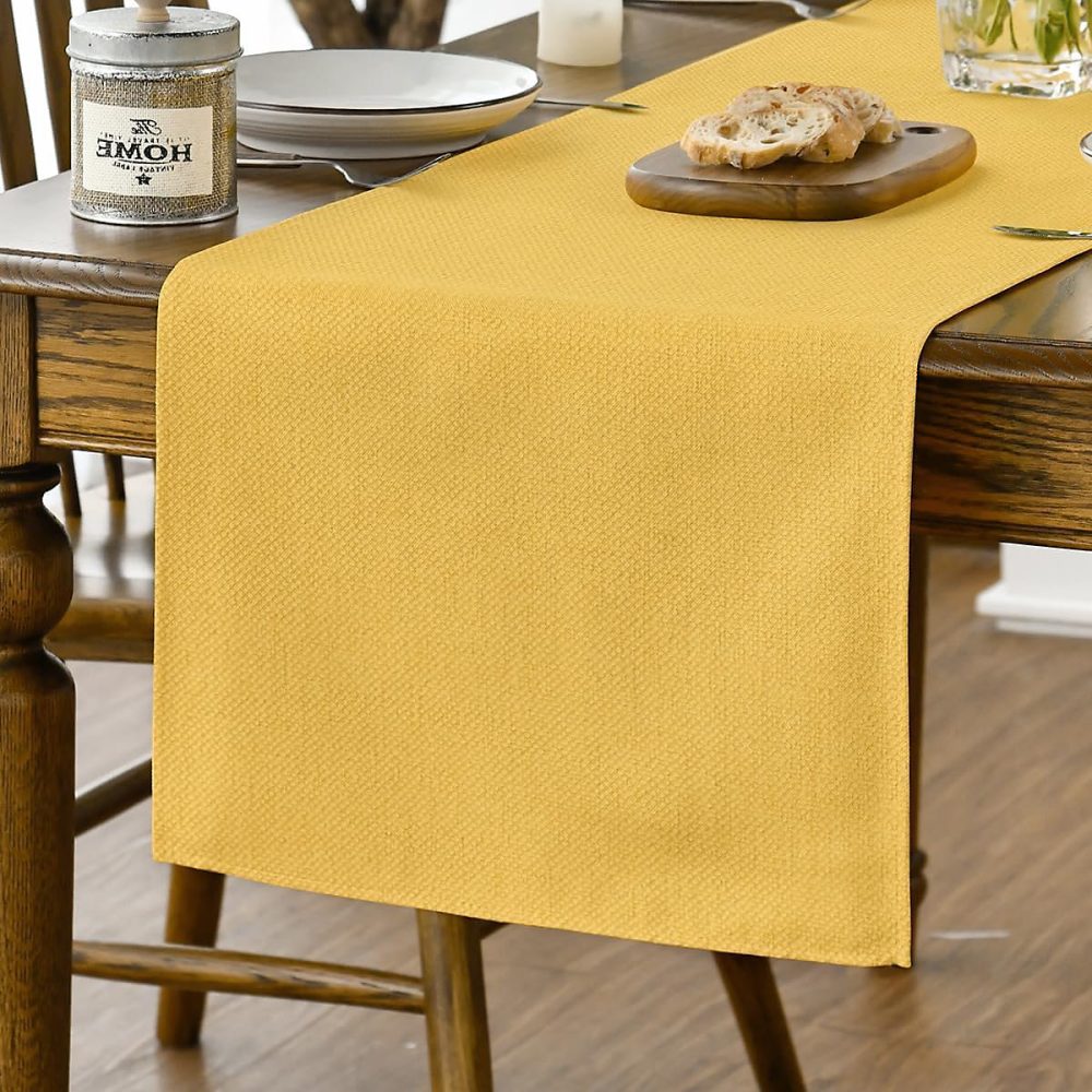 Chemin de Table Polyester Jaune 40 × 100cm