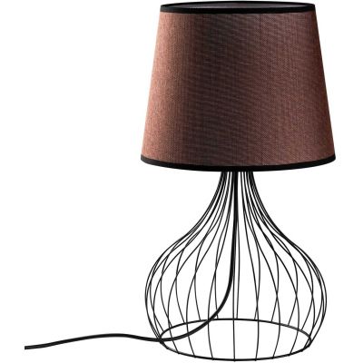 Lampe à poser en métal et tissu Telıs (Noir, Marron)