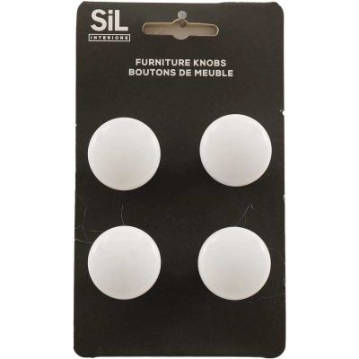 Ensemble de 4 boutons de meuble en alu (Blanc)