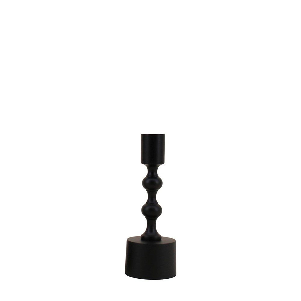 Bougeoir laqué noir mat 16cm – Adam