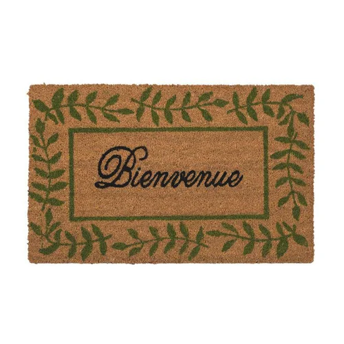 Extérieur sélection：Tapis brosse coco écru imprimé noir Sweetsol Bienvenue - 75 x 45 cm