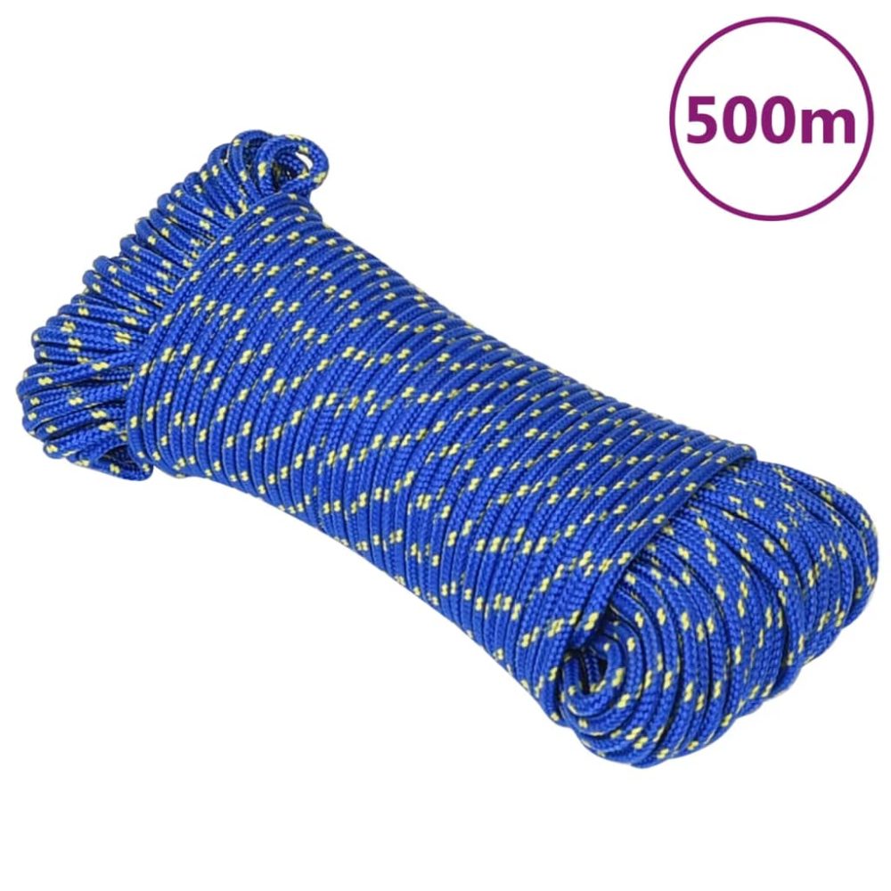 vidaXL Corde de bateau Bleu 4 mm 500 m Polypropylène – Équipement de loisirs