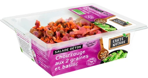 Pour simplifier le jardin:Salade détox chou rouge 2 graines basilic Carte Nature - 160g