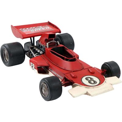 Voiture de course vintage en métal 28 x 16 x 8 cm (Rouge)