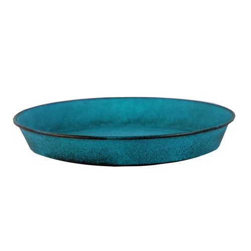 Style extérieur：Soucoupe pot Reb en acier bleu mat Ø 26,5 x H 3,5 cm