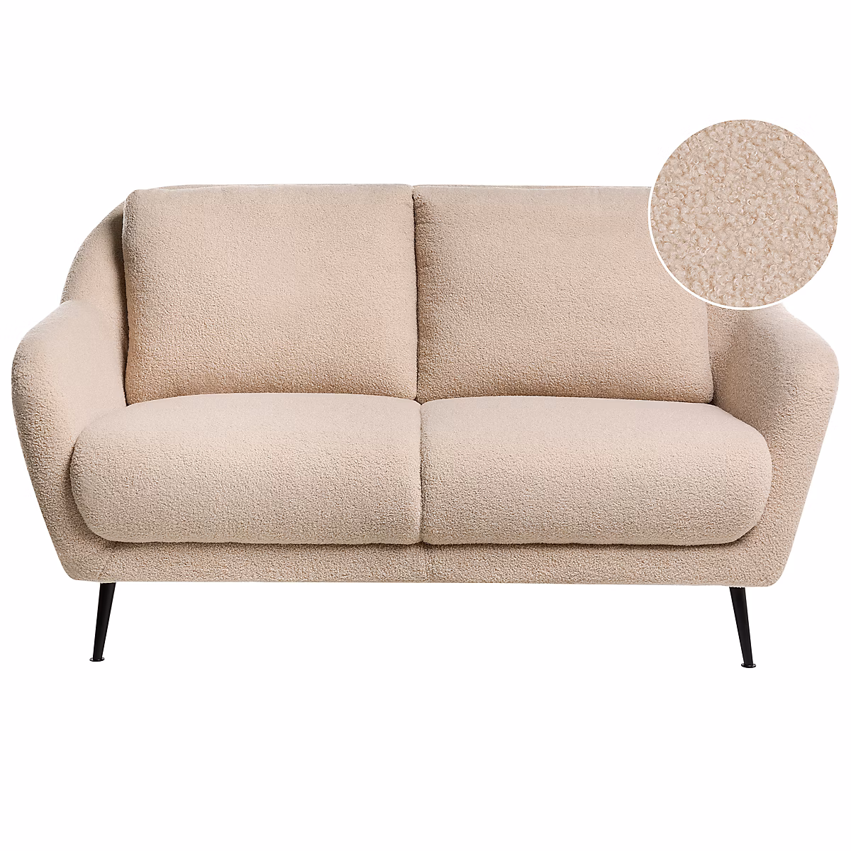 Canapé 2 places EIBY Bouclé Beige – Réf. WJDWOBZOV5726660263