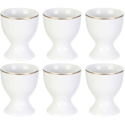 Coquetier en porcelaine liseré doré (Lot de 6)