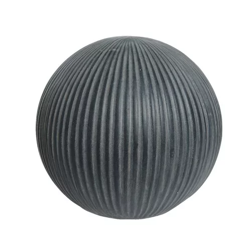 Une touche jardin:Décoration d'extérieur en fibre d'argile forme boule coloris anthracite - Ø 31,50 x H 29,50 cm
