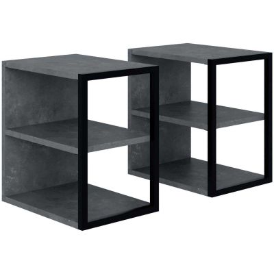 Bout de canapé en aggloméré Echo (Lot de 2) (Gris)