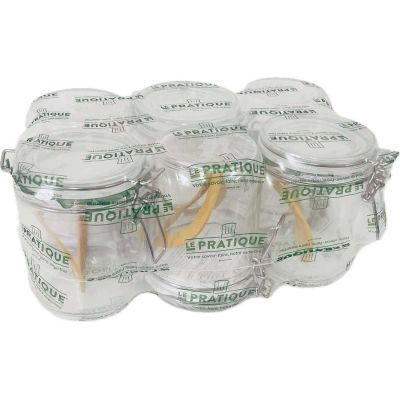 Set de 6 bocaux en verre à armature (500 ml)