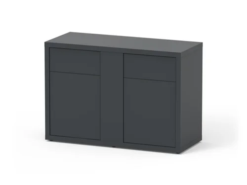 Extérieur plaisir：Meuble pour aquarium en bois coloris gris foncé 2 portes Aquatlantis Sublime Ultra 120 - 120 x 50 x 83 cm