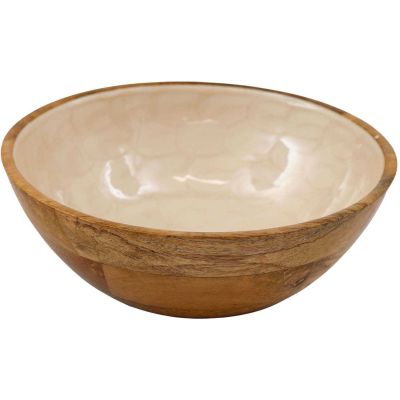 Bol en manguier et émail Nacre (17.5 cm)