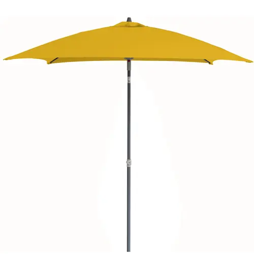 Confort extérieur：Parasol droit carré en aluminium coloris curry - 200 x 200 cm