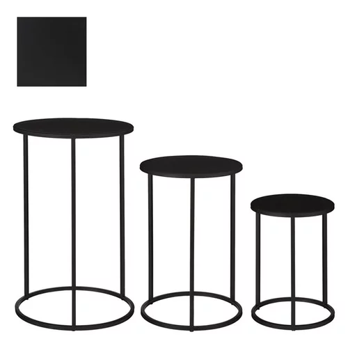 Bien au jardin：Sellette ronde en métal noir Quinty taille 1 - Ø 30 x H 30 cm