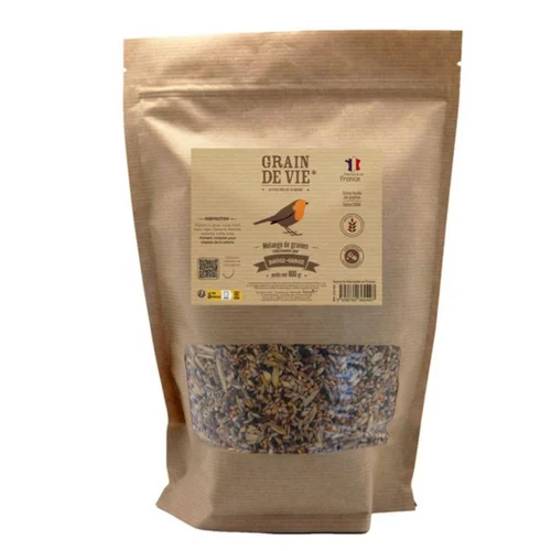 Bien pratique à l’extérieur：Mélange de graines premium spécial rouge-gorge Grain de Vie - 800 g