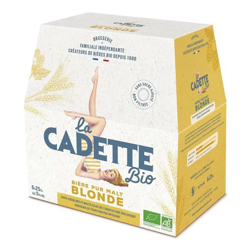 Bien dehors：Pack bière blonde bio La Cadette - 6 x 25 cl