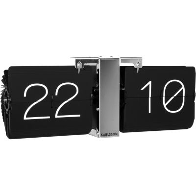 Horloge moderne bicolore Flip No Case (Noir et chrome)